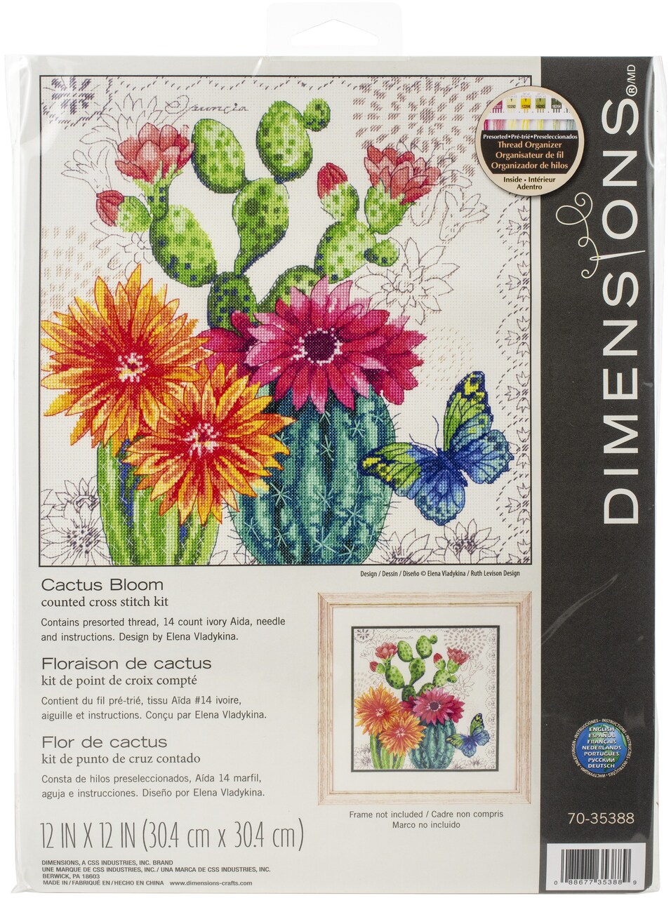 Dimensions Counted Cross Stitch Kit 12"X12"-Cactus Bloom (14 Count)